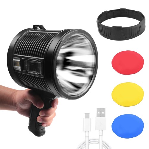 Wiederaufladbarer Strahler, 100000 Lumen LED Strahler HandgroßE Taschenlamp6800