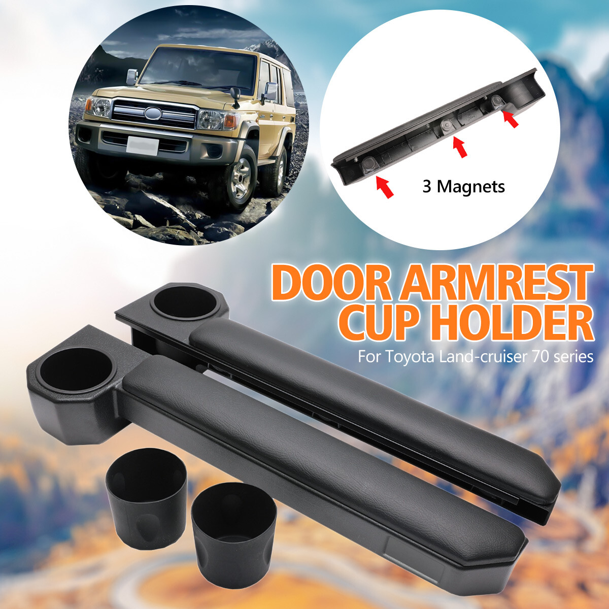 Magnet Door Armrest Cup Holder For Toyota Land Cruiser 70 Series ...
