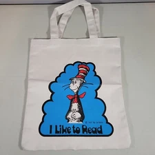 Dr. Seuss Tote Bag Cat in the Hat I Love to Read Canvas Library 