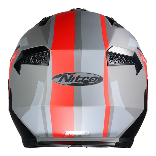 Nitro NZ302 Fighter Motorcycle Helmet Satin Black Red Gun - Picture 6 of 8
