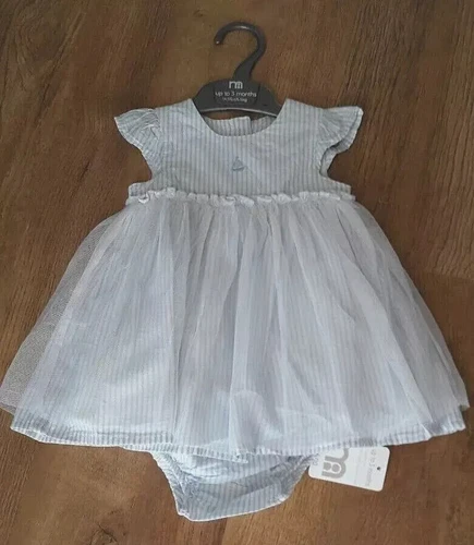 NEW Mothercare 0-3 Months Lined Dress With Pants/ knickers Set New with Tag