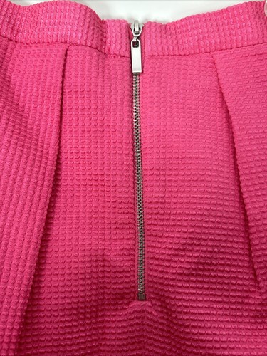 French Connection Größe 8 Rosa Waffelstruktur Plissee Sicht Reißverschluss Rock Gefüttert Neu mit Etikett - Bild 5 von 10