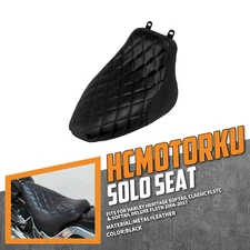 Driver Solo Seat Black Stitching For Harley Deluxe FLSTN Heritage Softail 06-17