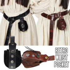 Medieval Vintage Exquisite Waist Bag Hanging Belt Purse Faux Leather Cosplay