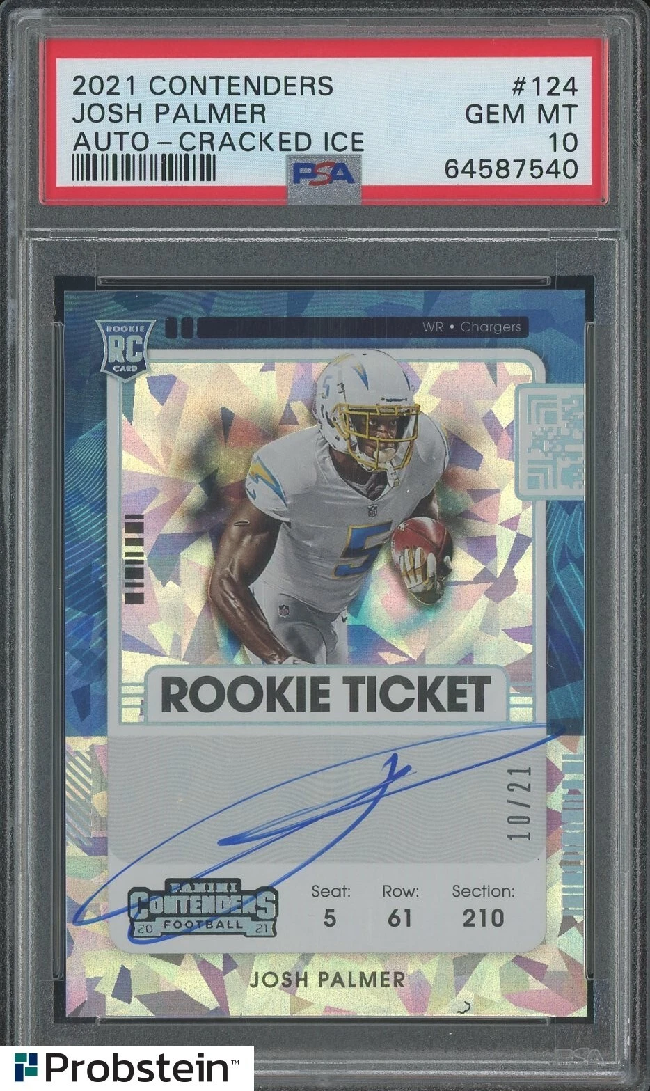 Josh Palmer Panini Contenders #124 Autograph-Cracked Ice