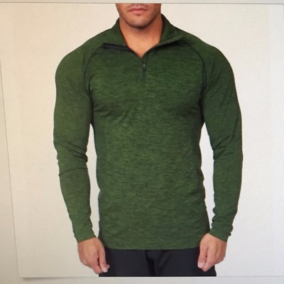 Alphalete - Men's Zenith 1/4 Zip Seamless Pullover   Green - Medium