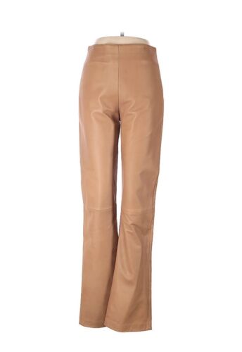 Michael Hoban North Beach Leather High Waist Soft tan Camel Leather Pants 26” - Picture 1 of 2