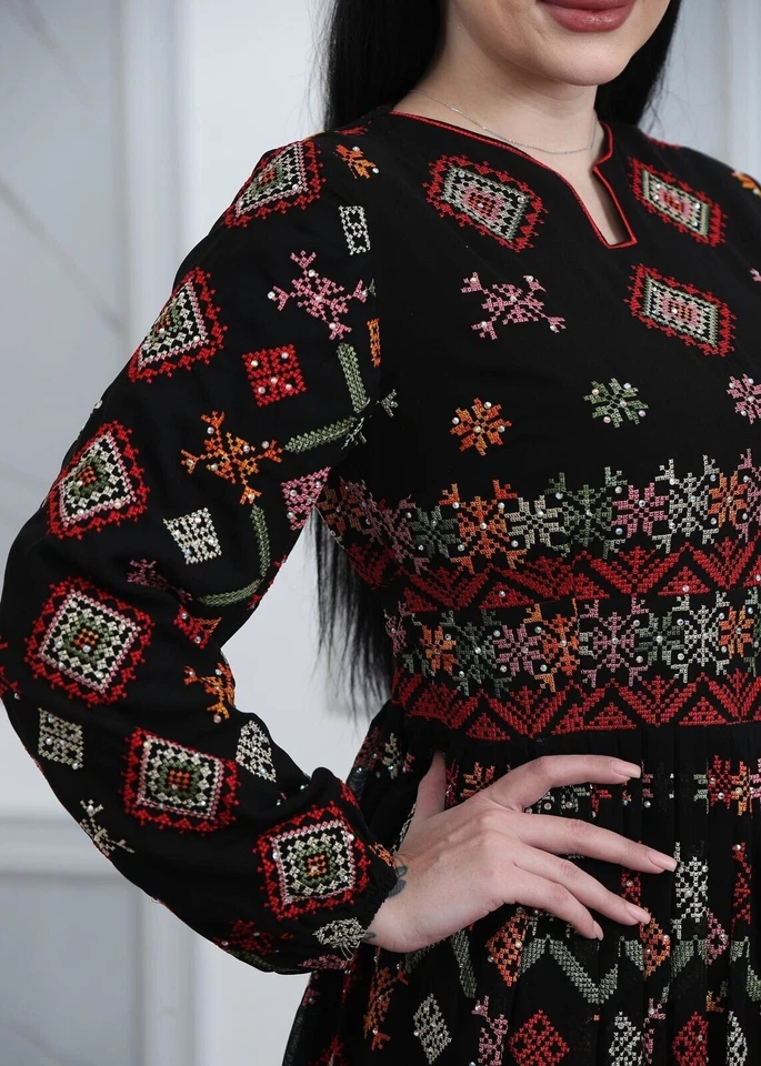 Colección Eid Thobe bordado para mujer TATREEZ palestino tradicional - Imagen 3 de 4