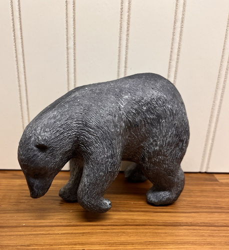 Orso vintage in pietra ollare intagliato a mano -un lupo scultura originale fatta a mano in Canada - Foto 10 di 10