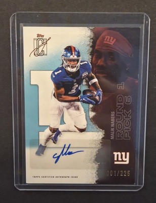2025 Topps Signature Class Malik Nabers Teal Auto Jersey Match 1/225 #40 