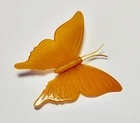 Vintage KC Denmark Amber Plastic Butterfly Brooch Pin Lucite Scandinavian Modern