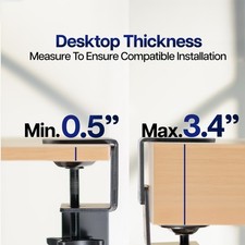 VIVO Black Clamp-on Height  Width Adjustable Keyboard Tray