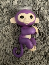 Fingerlings Interactive Baby Monkey Finger Toy Purple W/White Hair WowWee WORKS