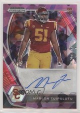 2021 Panini Prizm Draft Picks Purple Ice 64/99 Marlon Tuipulotu Auto 0c2