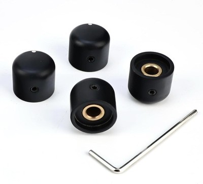 4 Pcs Ebony Electric Guitar Volume Tone Knobs with 6mm（15/64''）Brass Hole  New 