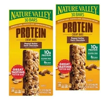 2-PACK Nature Valley Protein Chewy Bars Peanut Butter Dark Chocolate Box of 30