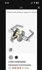LYNN HARDWARE - Classroom - Commercial Door Lock - Heavy-Duty Designer Handles f