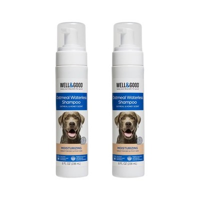 Well & Good Waterless Oatmeal Dog Shampoo, 8 fl. oz (2 Pack)