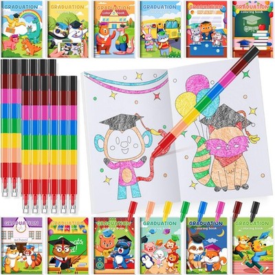 BenLouis 24 Kindergarten Graduation Mini Coloring Books Kids with Multicolor