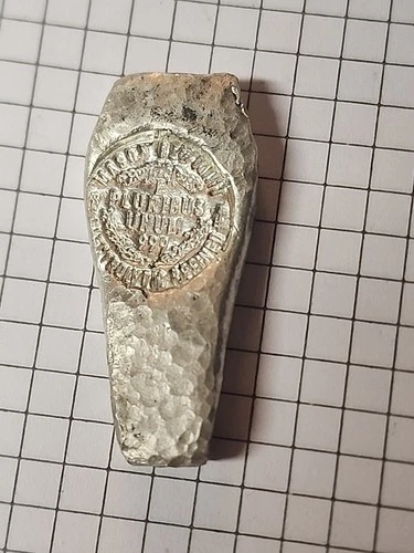 One Of A Kind Silver Bullion 46.5 Grams Hammered Coffin Bar 999 Mason Bee Mint