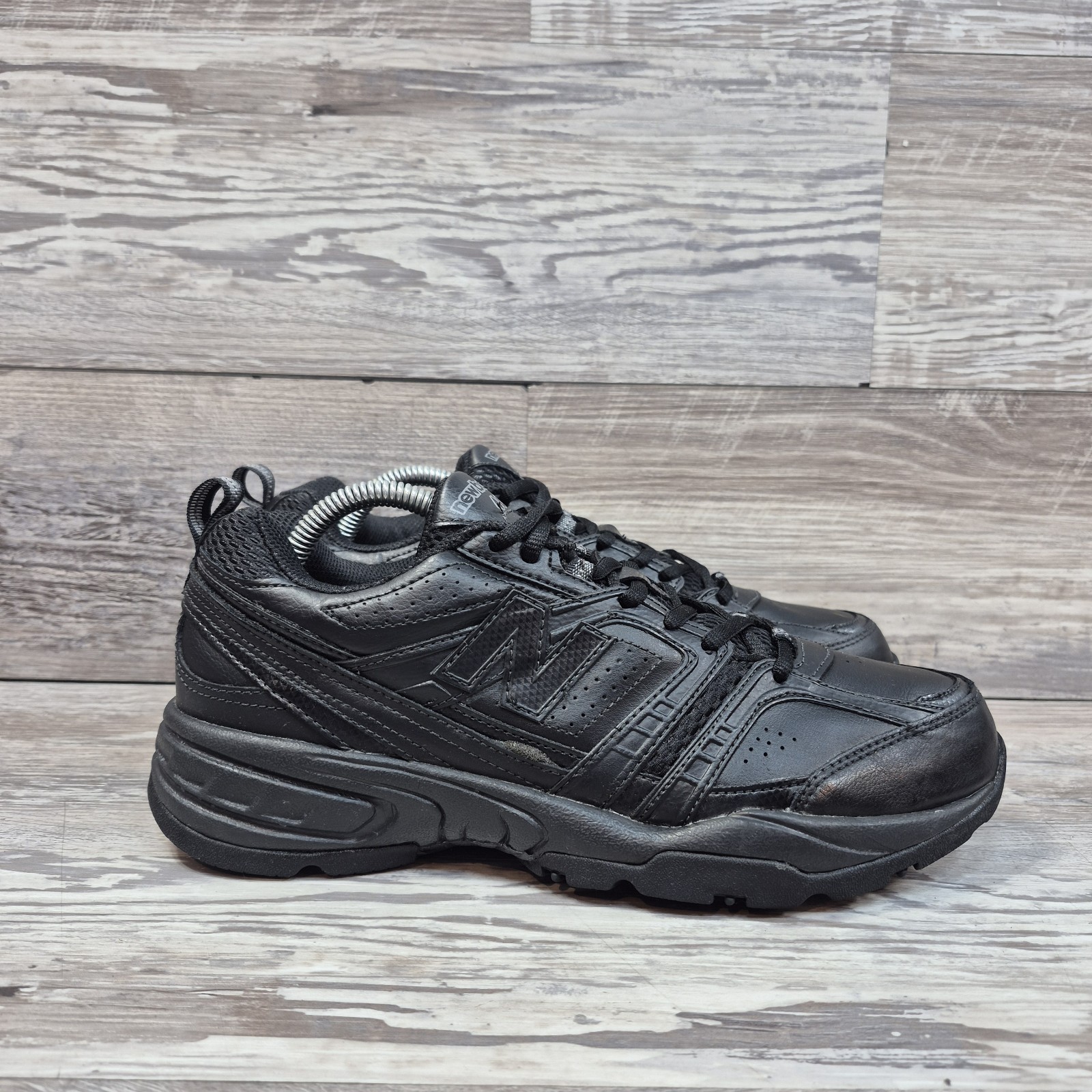 Black Leather Round Toe Mens Size 8.5