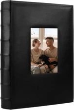 Photo Album 4X6 300 Photos with Memo Area Leather Cover Large Capacity Slip-In P