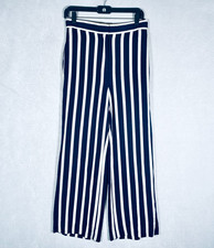 Ann Taylor Dress Pants Womens 4 Navy Blue Strip Costal Career Statement