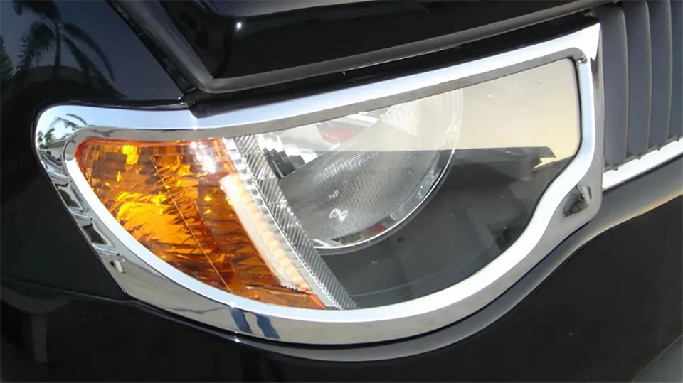 CHROME HEADLIGHT COVER TRIM FOR MITSUBISHI L200 TRITON PICKUP 2006 - 2014 - Image 3 of 4