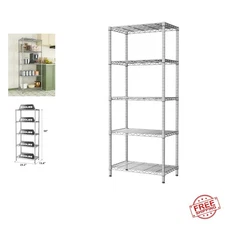 5-Tier Heavy Duty Metal Shelving Unit - Adjustable Storage for Home Organization