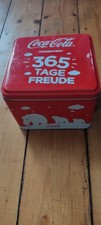 Fussball Motiv Coca Cola Dose rot original quadratisch Metall "365 Tage Freude"