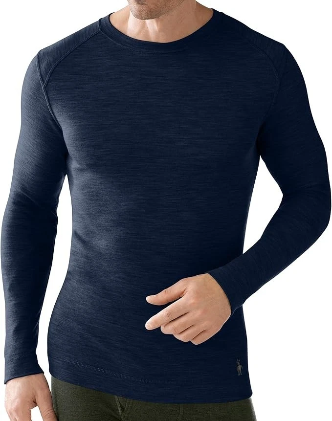 Smartwool 100% Merino Midweight Crew Navy Blue Base Layer Long sleeve Top XL