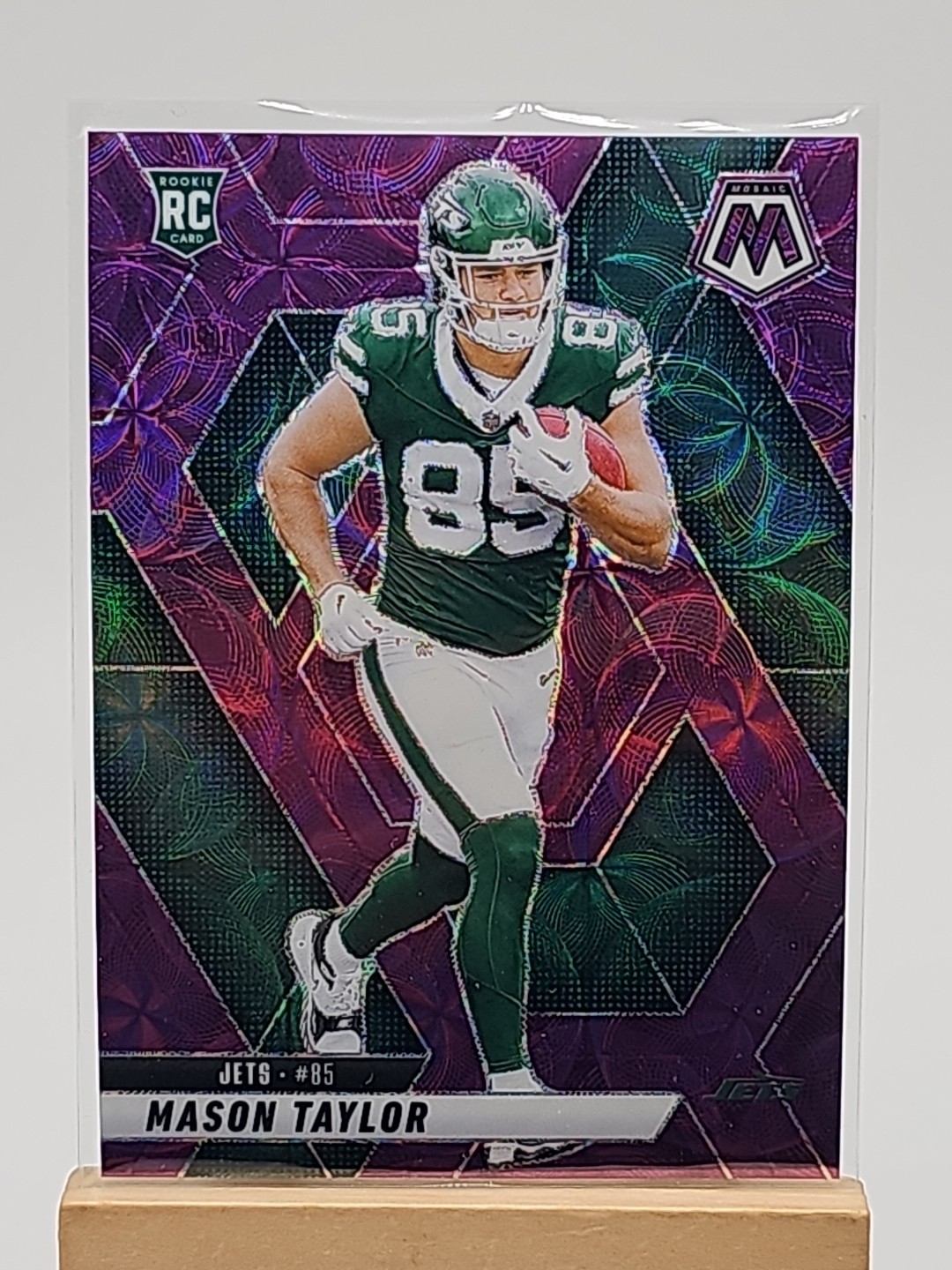 2025 Mosaic Football Mason Taylor Purple Scope Prizm RC #324  New York Jets