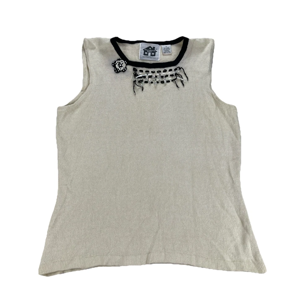 JUEGO DE CÁRDIGAN VINTAGE CUENTOS TEJIDOS 2 PIEZAS CUENTAS BEIGE CLARO TALLA S Foto 3 de 4