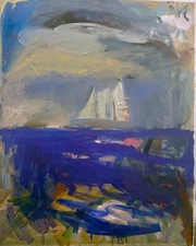 Nautical 16x20 Modern Oil Painting Seascape Art On Canvas Original Signed