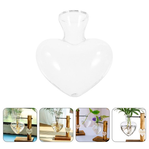 2 Pcs Love Glass Bottle Heart Jar Clear Hydroponic Vase Creative - Picture 7 of 12