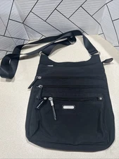 BAGGALLINI Black Around Town Crossbody Bag RFID BLOCKING 5 Compartment Organize