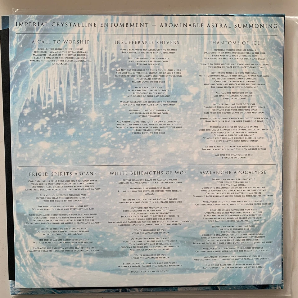 Imperial Crystalline Entombment – Abominable Astral Summoning Brand New Blue LP - Image 4 of 4