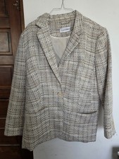 Calvin Klein Womens Old Money Metallic Tweed Blazer Size M Jacket Quiet Luxury