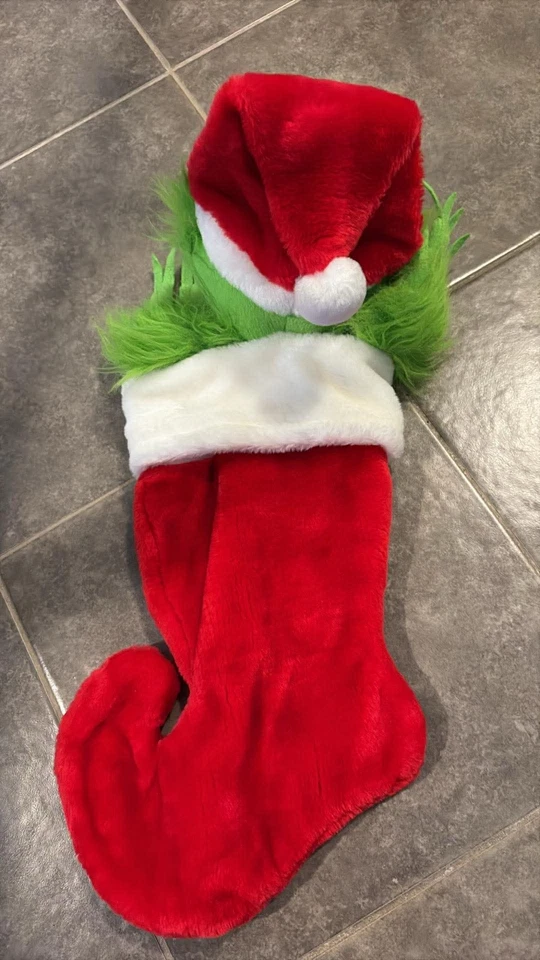 Винтажные рождественские чулки Dr. Seuss The Grinch Who Stole 18 дюймов - Изображение 2 из 2