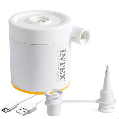 INTEX QUICKFILL USB150 AIR PUMP, SIZE: 8CM X 7CM X 7CM (66616) - WHITE, ORANGE