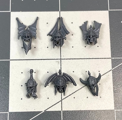 ARMORED SKELETON WARRIOR HEADS x6 Lot #1 Vampire Counts undead bits GW TOW AV26