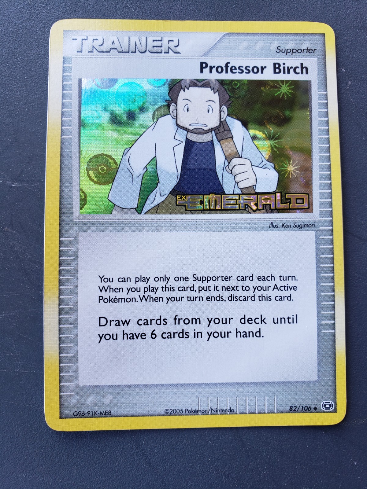 Pokémon Professor Birch 82/106 EX Emerald Reverse Holo Stamped NM-MINT