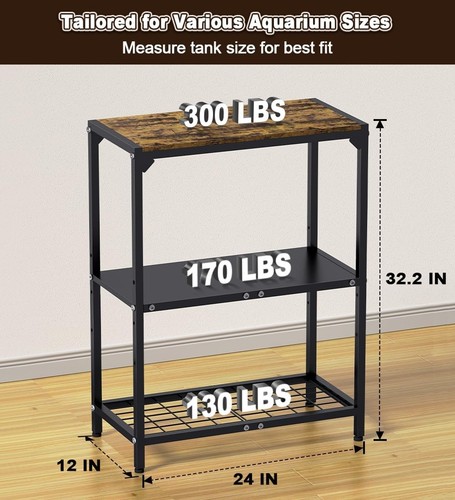 Robusto soporte de acuario de 3 niveles para tanques de 5-20 galones - Elegante y duradero - Imagen 4 de 9