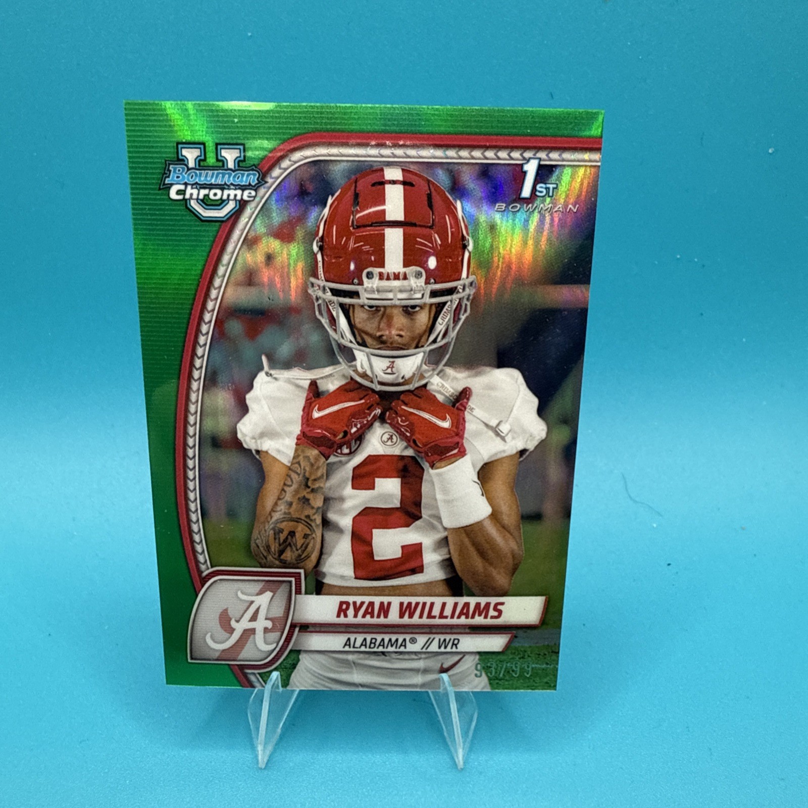 2024 Bowman University Chrome - Ryan Williams #53 Green Refractor /99 (RC)