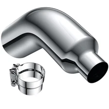 Diesel Exhaust Chrome Turndown Elbow Tip 4"-5" 4"-6" 5"-6" Inlet Outlet 23" Long