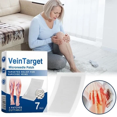 4pcs/1box vein target microneedle patch Leg Care Patches Natural Ingredients - Photo 1/4