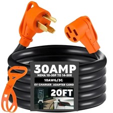 Cavo adattatore caricabatterie EV 20 piedi compatibile con NEMA 10-30P a 14-50R, 30 Amp