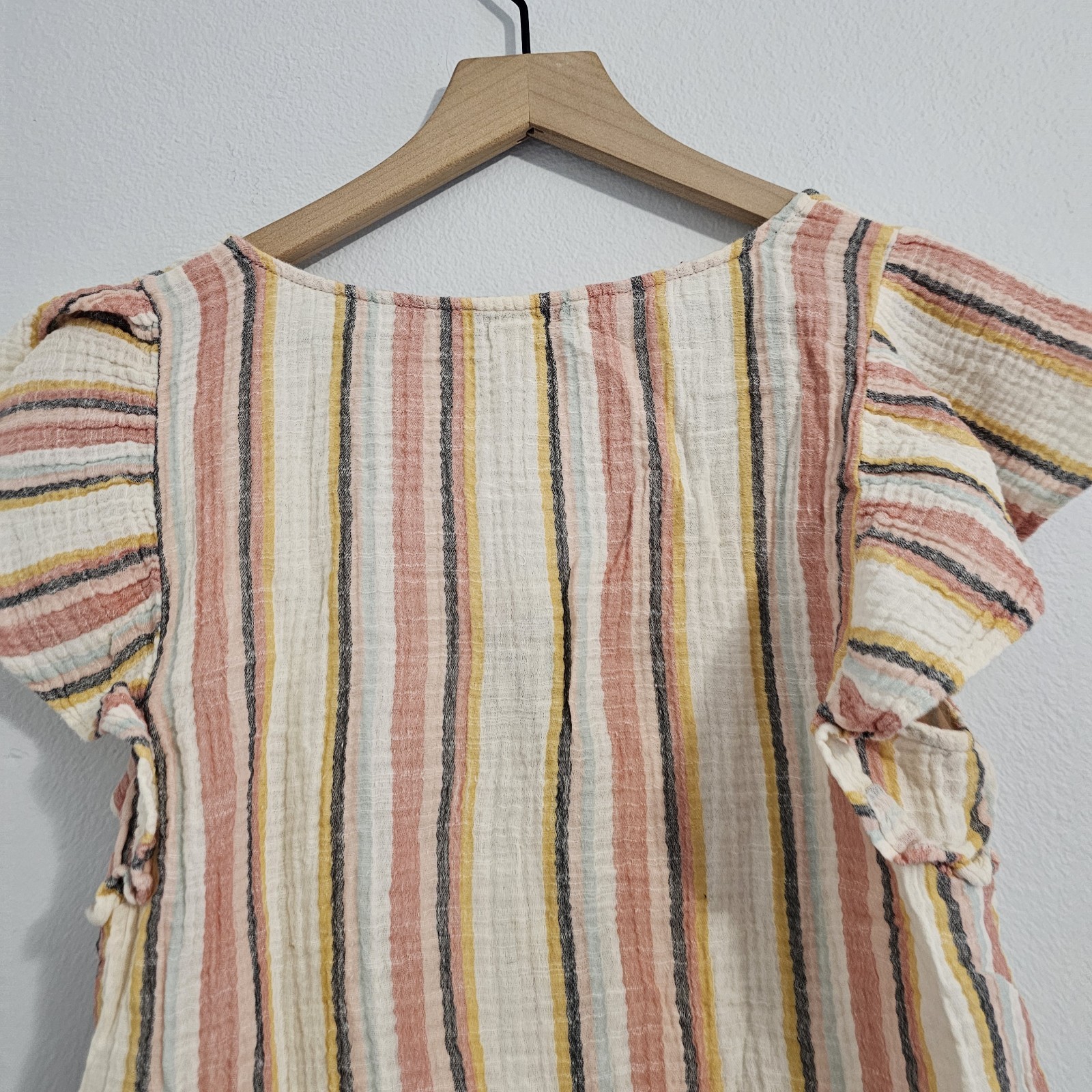 American Eagle Cropped Button Down Multi Colored … - image 4