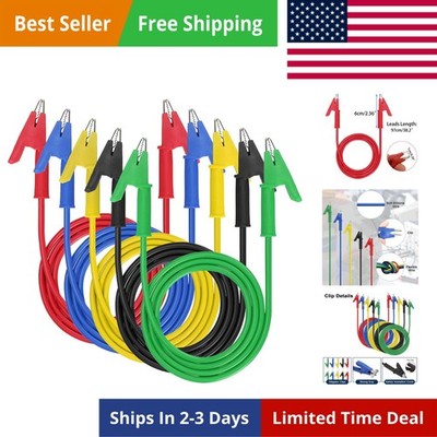 5 Pack Alligator Clips  Leads with Insulators Clips,Dual Ended Alligator Clip...
