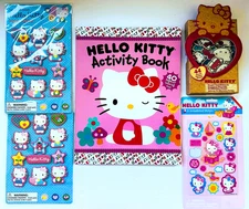HELLO KITTY SHAPED EMBELLISHMENTS; LAYERED 3D STICKERS; ACTIVITY BOOK LOT SANRIO